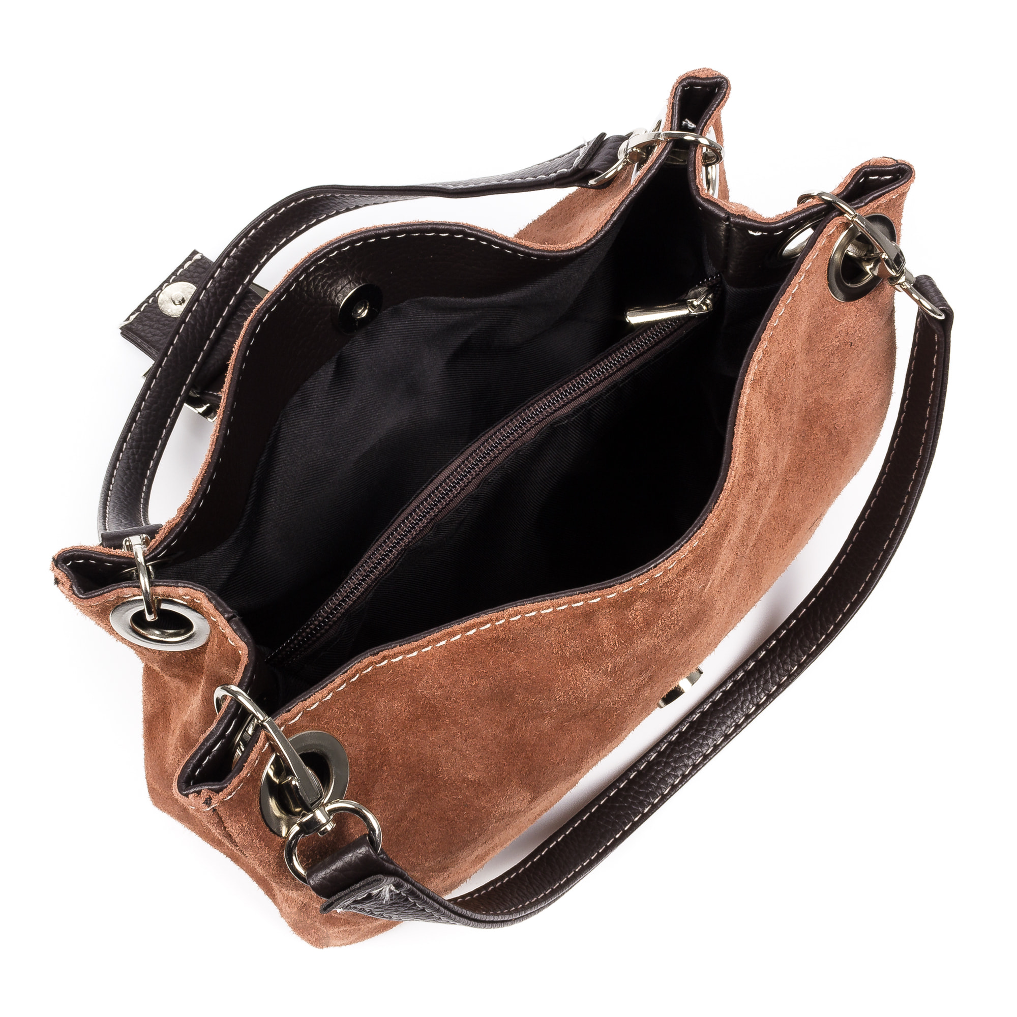 Aicurzio Bolso de hombro Mujer. Piel auténtica Gamuza Dollaro