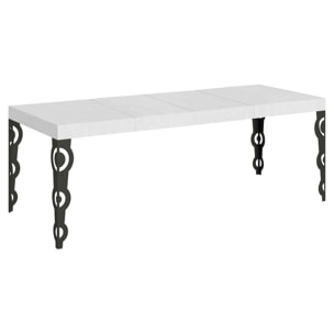 Table extensible 90x180/284 cm Karamay Premium Frêne Blanc cadre Anthracite