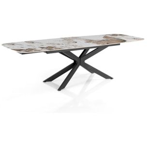 Tomasucci GEMY 160 ONICE MARBLE - Table ovale extensible NOIRE