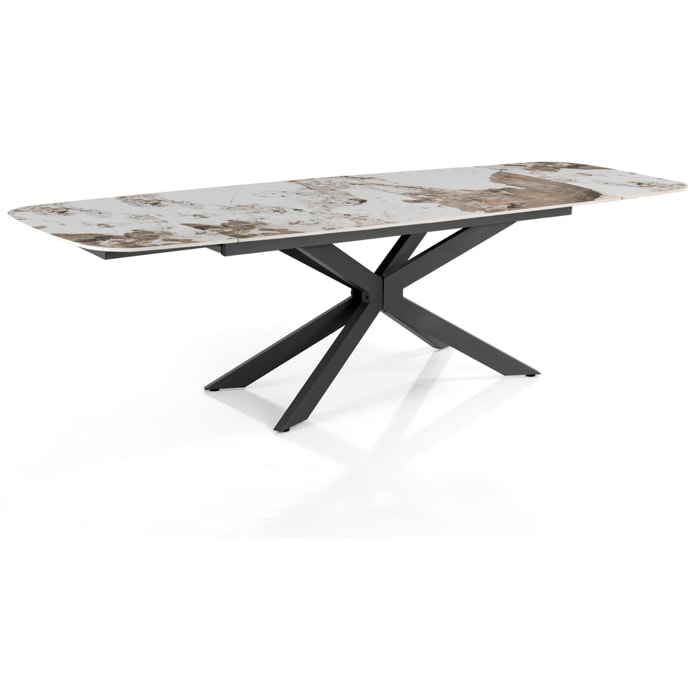 Tomasucci GEMY 160 ONICE MARBLE - Table ovale extensible NOIRE