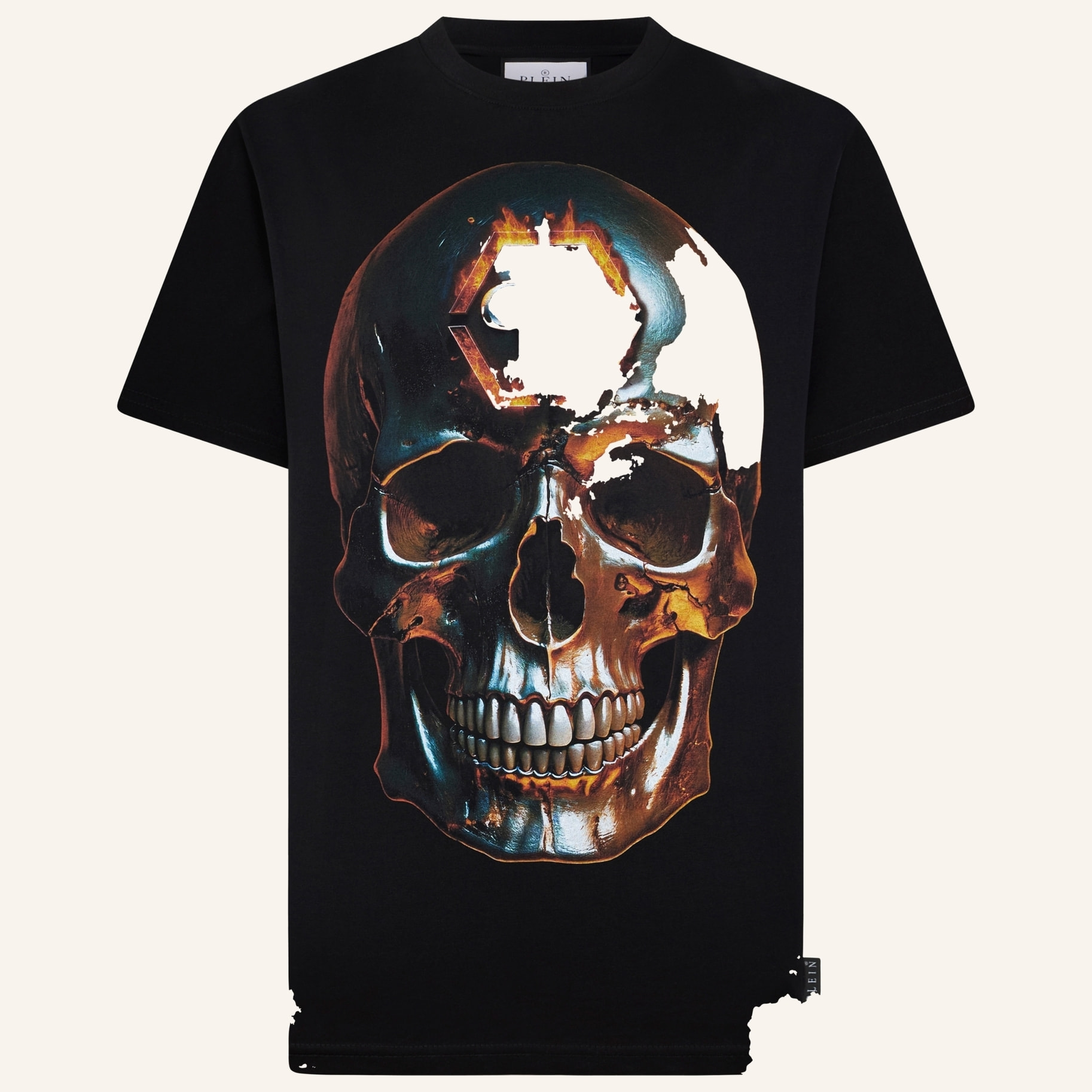 PHILIPP PLEIN Round Neck T-Shirt Lava Skull