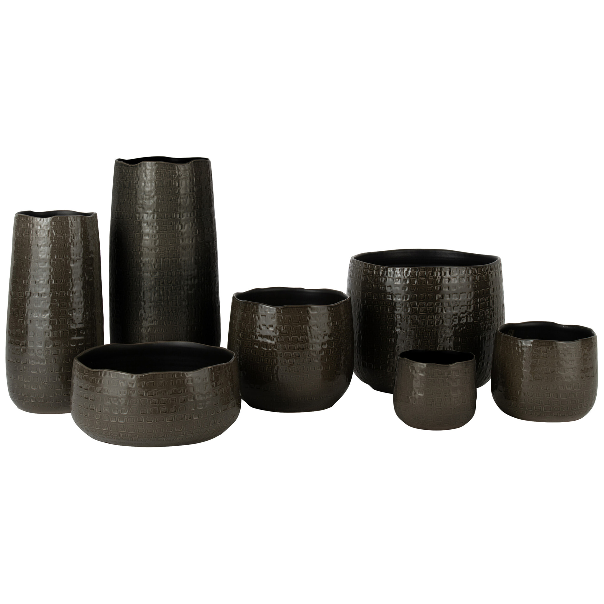 J-Line vase Motifs - céramique - gris foncé - large - 50 cm de hauteur