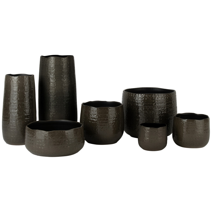 J-Line vase Motifs - céramique - gris foncé - large - 50 cm de hauteur