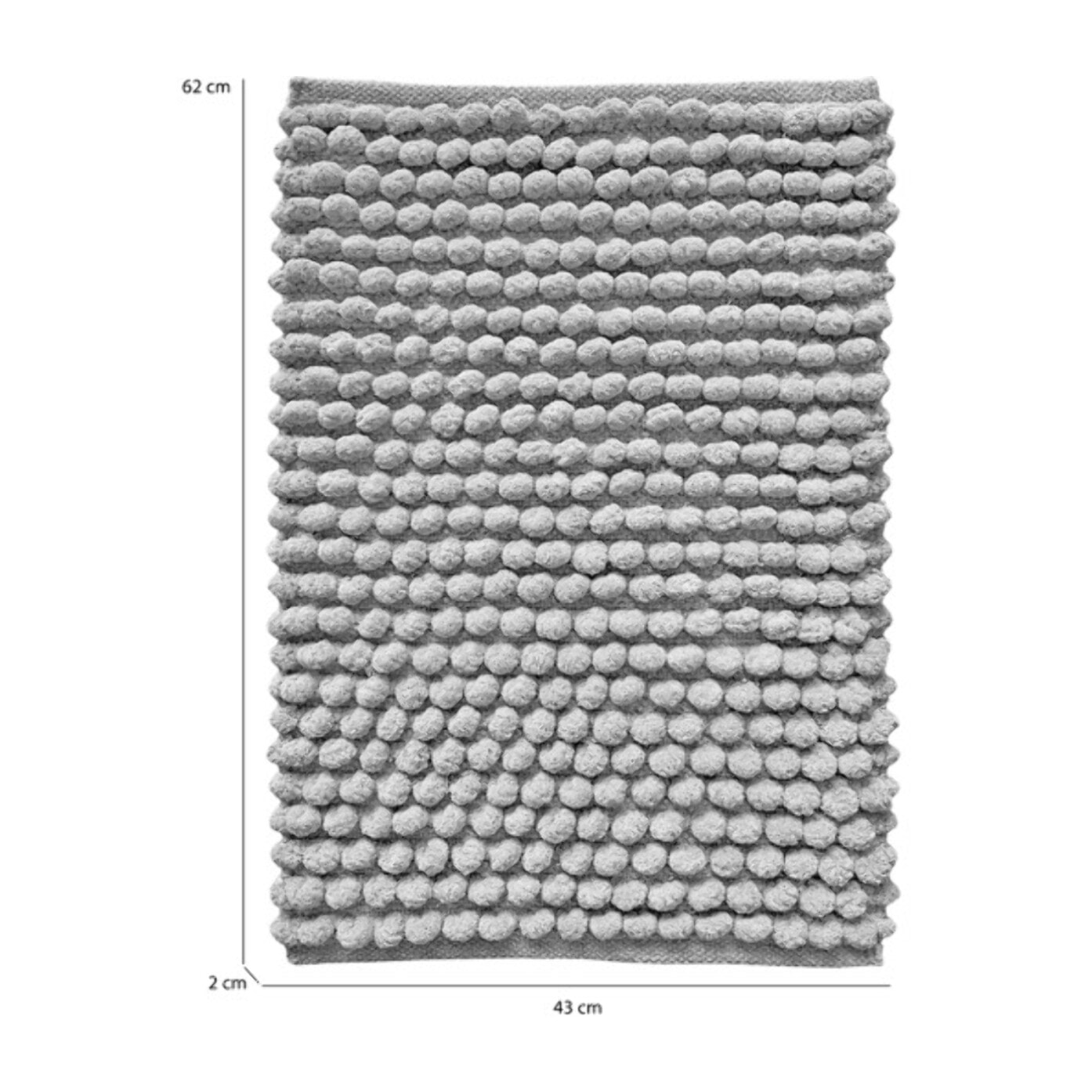Tapis de salle de bain rectangulaire 40 x 60 cm avec pompons - 6 coloris - POP