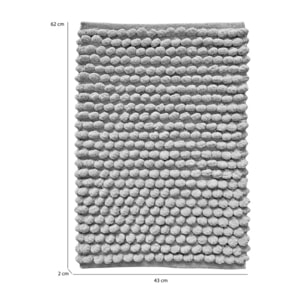 Tapis de salle de bain rectangulaire 40 x 60 cm avec pompons - 6 coloris - POP