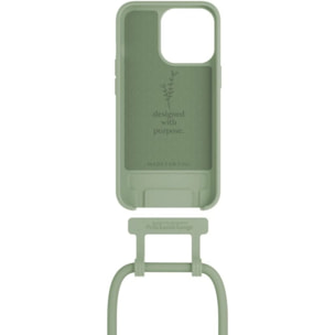 Coque avec cordon WOODCESSORIES iPhone 14 Pro Tour de cou vert