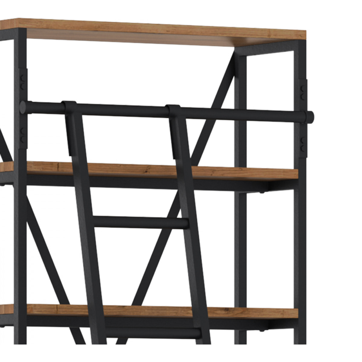Petite bibliothèque 86 cm en bois et métal - Kasi