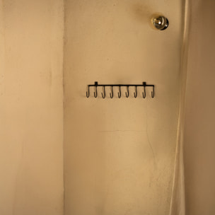 Portant avec patères en métal brut - Noir