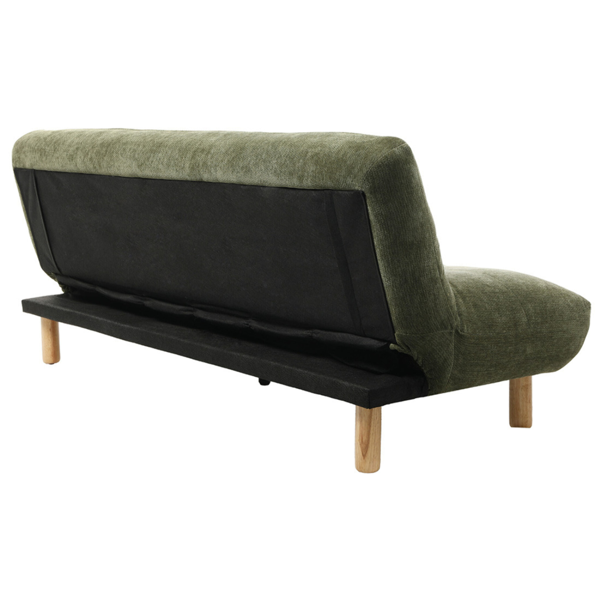 Soan - Banquette 3 places convertible clic-clac en velours texturé - Vert