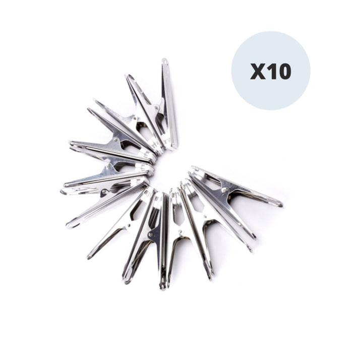 Lot de 10 Pinces à  linge Inox MSV
