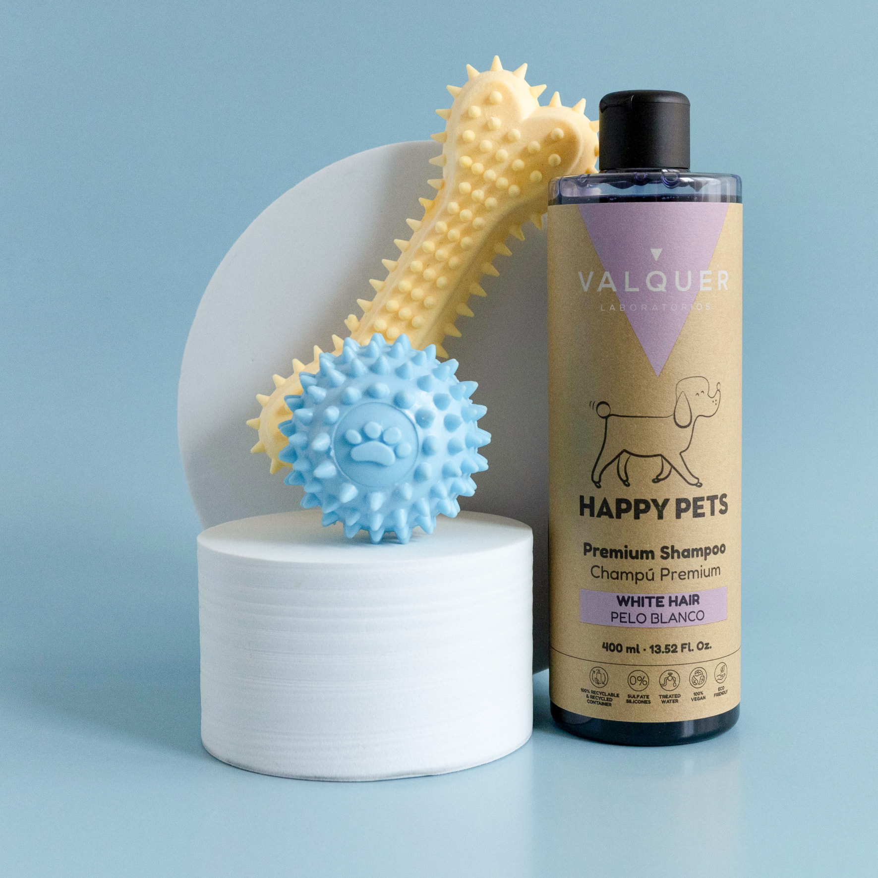 Champú Premium para Mascotas de Pelo Blanco - 400 ml