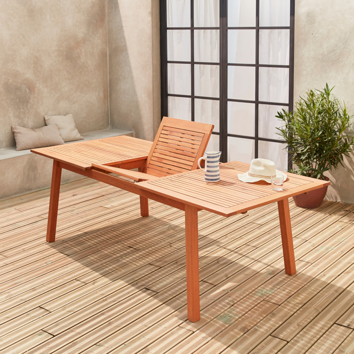 Table de jardin extensible bois d'eucalyptus 8-10 places ALMERIA