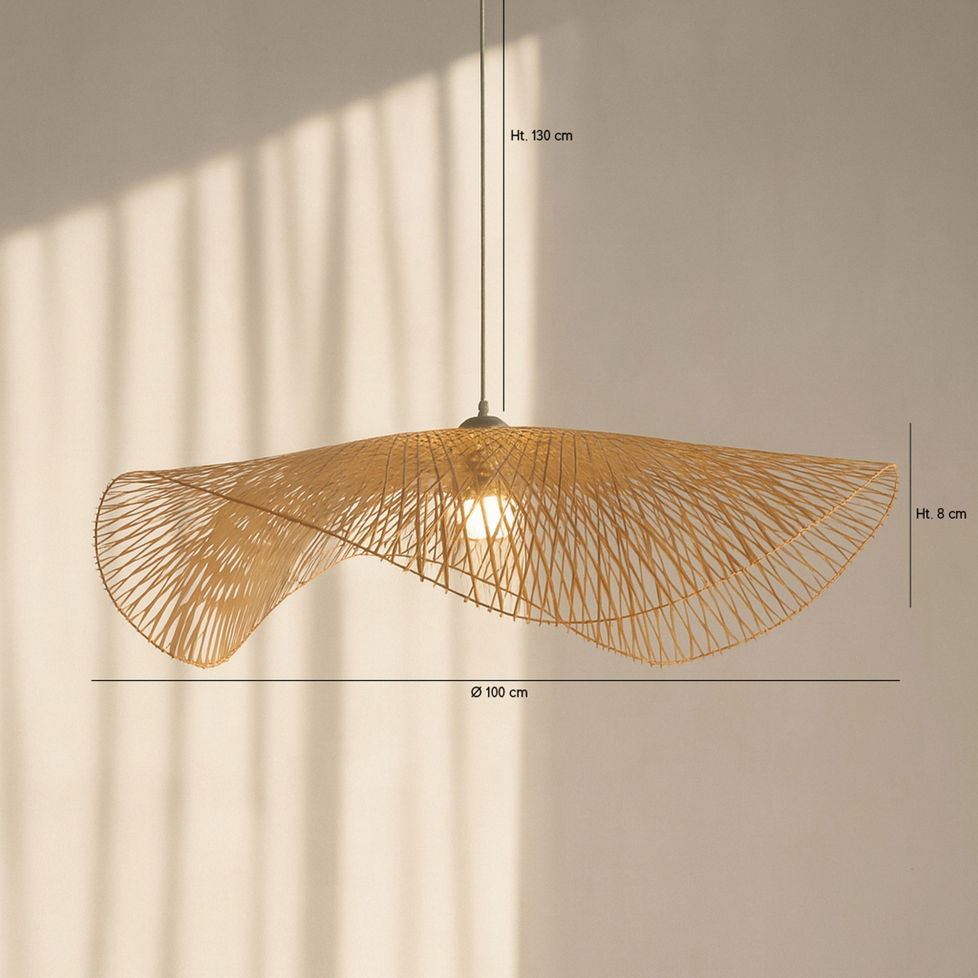 Suspension en bambou tressé 100cm CARAVELLE