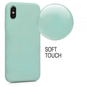 Coque iPhone X/XS Silicone Liquide toucher doux, Anti Chocs Vert Pâle