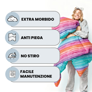 TRAPUNTA INVERNALE BASIC, 200gr, Doubleface, Microfibra, Made in Italy - RAINBOW