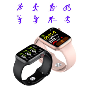 Smartwatch W26M con notificaciones de aplicaciones. Monitor de salud con termómetro, ECG y monitor de tensión. Modos deportivos.