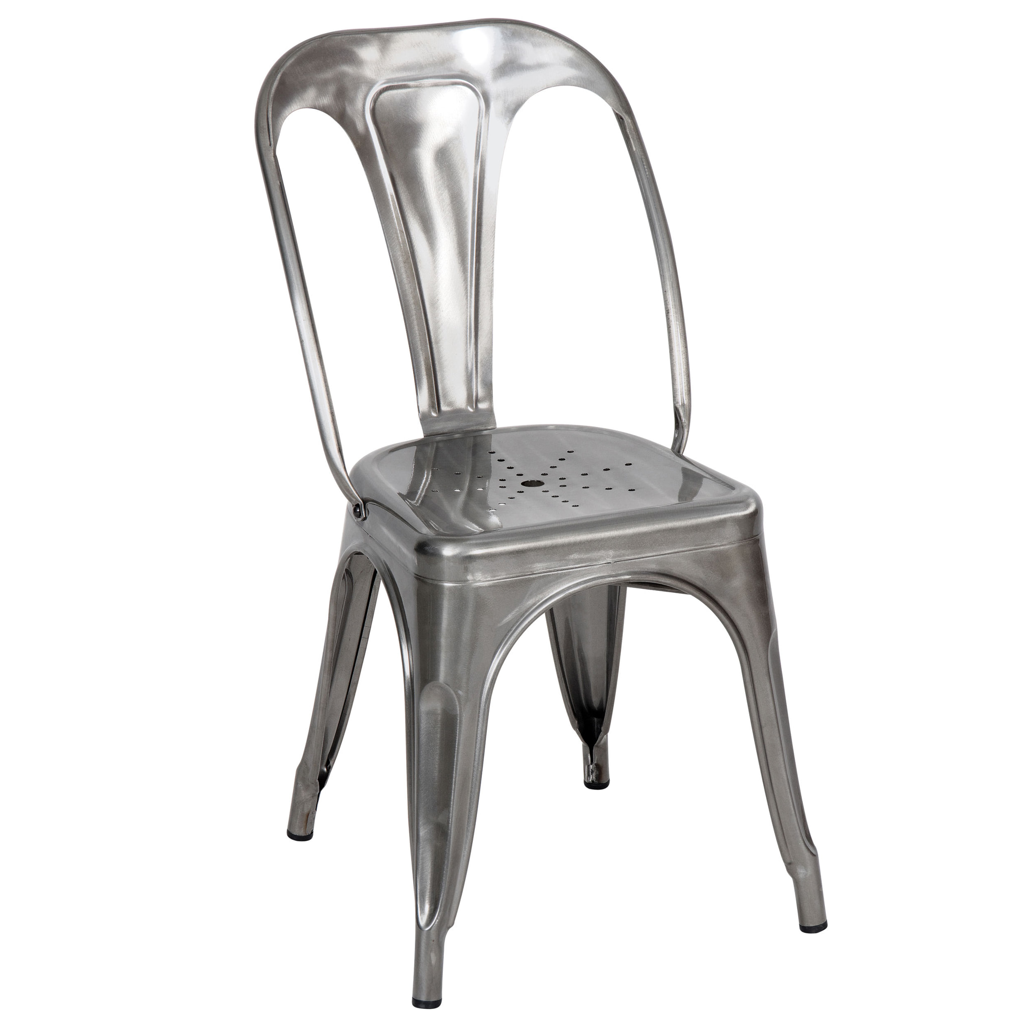Lot de 2 chaises en métal chromé - Indus