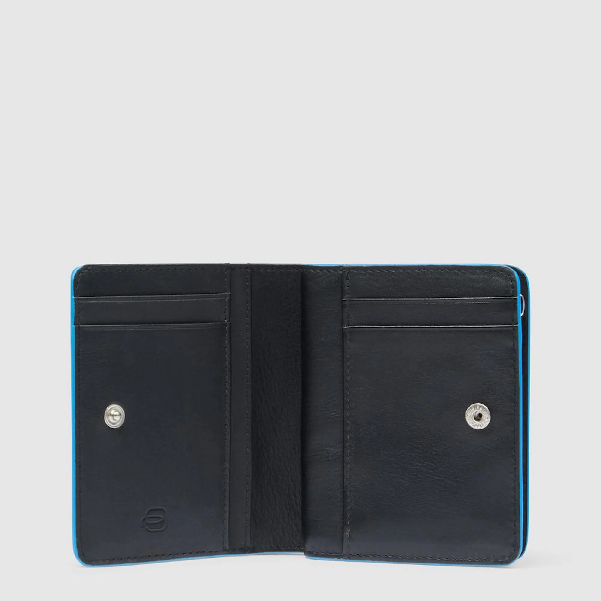 Piquadro Portafogli da piccolo in pelle con porta monete, porta carte di credito e protezione RFID