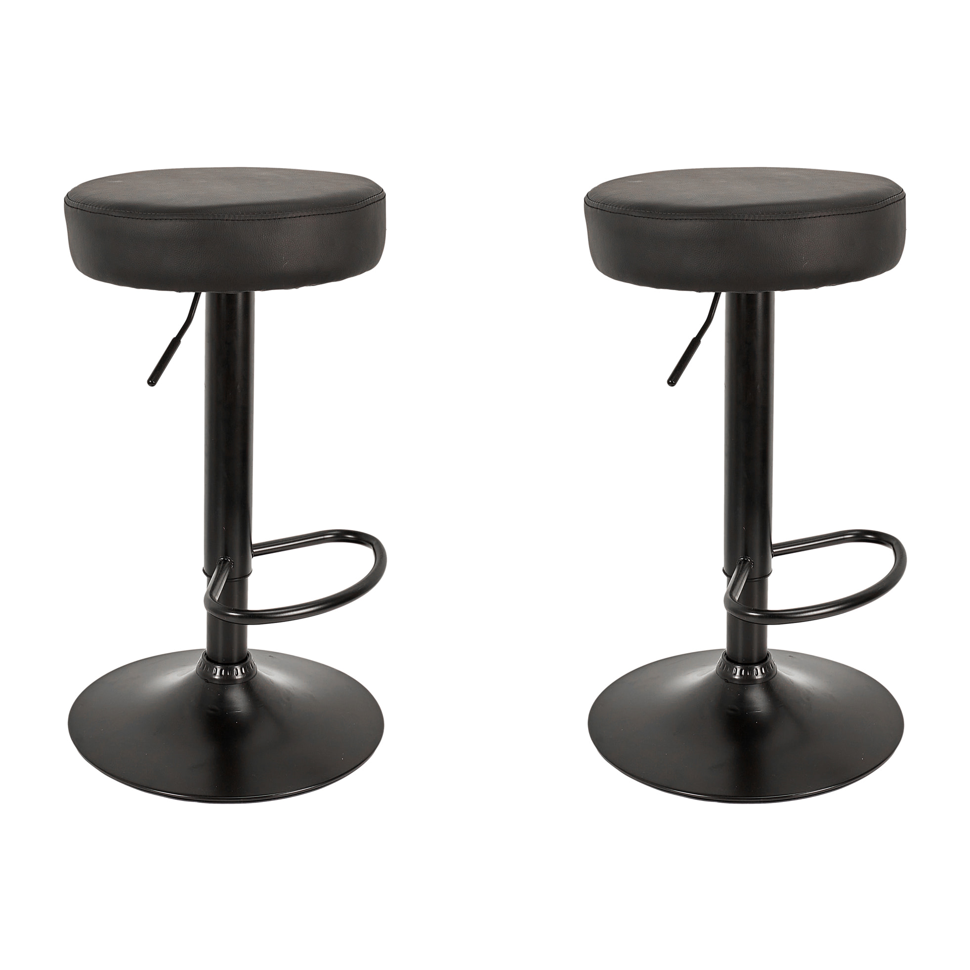 Tabouret De Bar Reglable Mumford Noir - Lot De 2