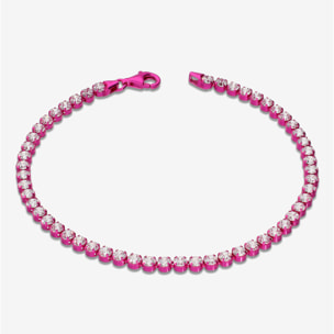 Bracciale Tennis Fucsia in Argento 925 con Cubic Zirconia