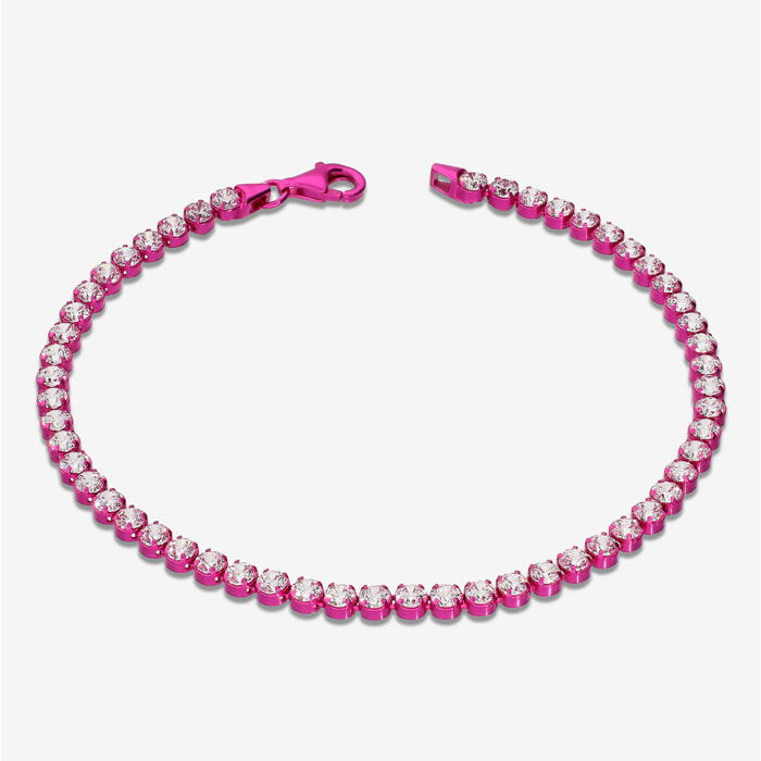 Bracciale Tennis Fucsia in Argento 925 con Cubic Zirconia