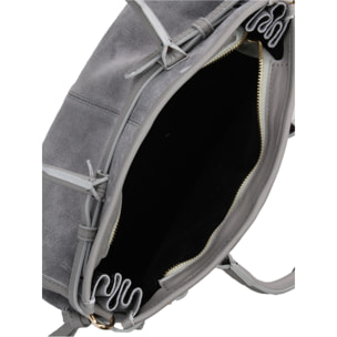 Borsa a spalla da donna Made in Italy - Modello Novara Ultra - Pelle scamosciata - 31.5 x 20.0 x 14.0 cm