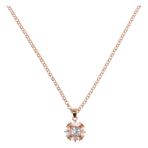 Collana Catena Rolo con Punto Luce in Cubic Zirconia