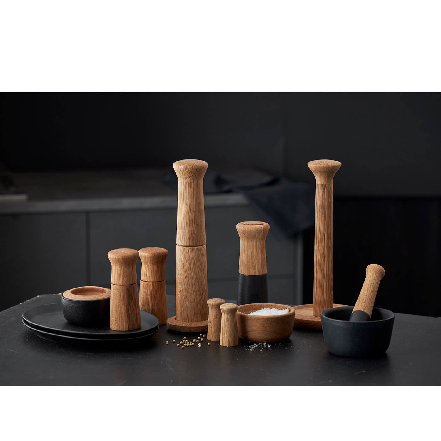 Set de salières et poivrières Kit 7 cm Chêne