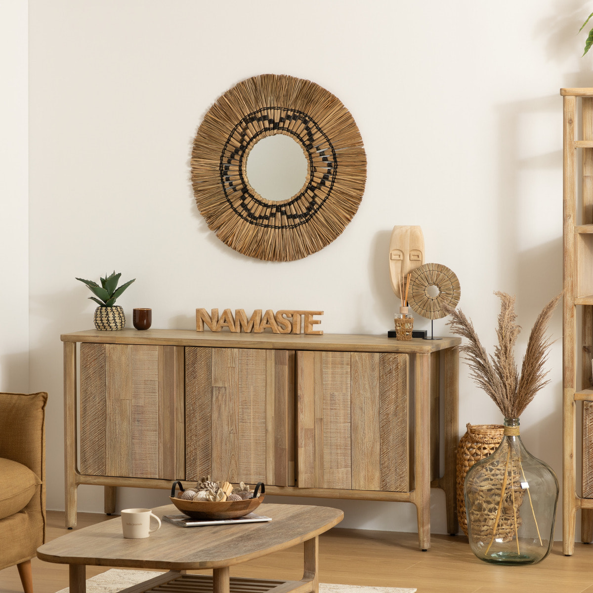 Miroir "Isa" - roseau D78 cm