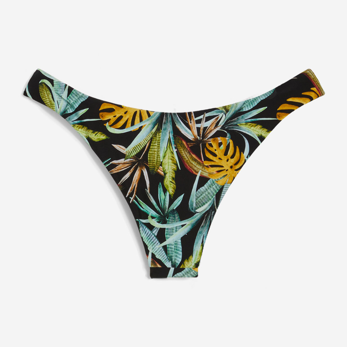 Slip bikini a fantasia foliage tropicale all over