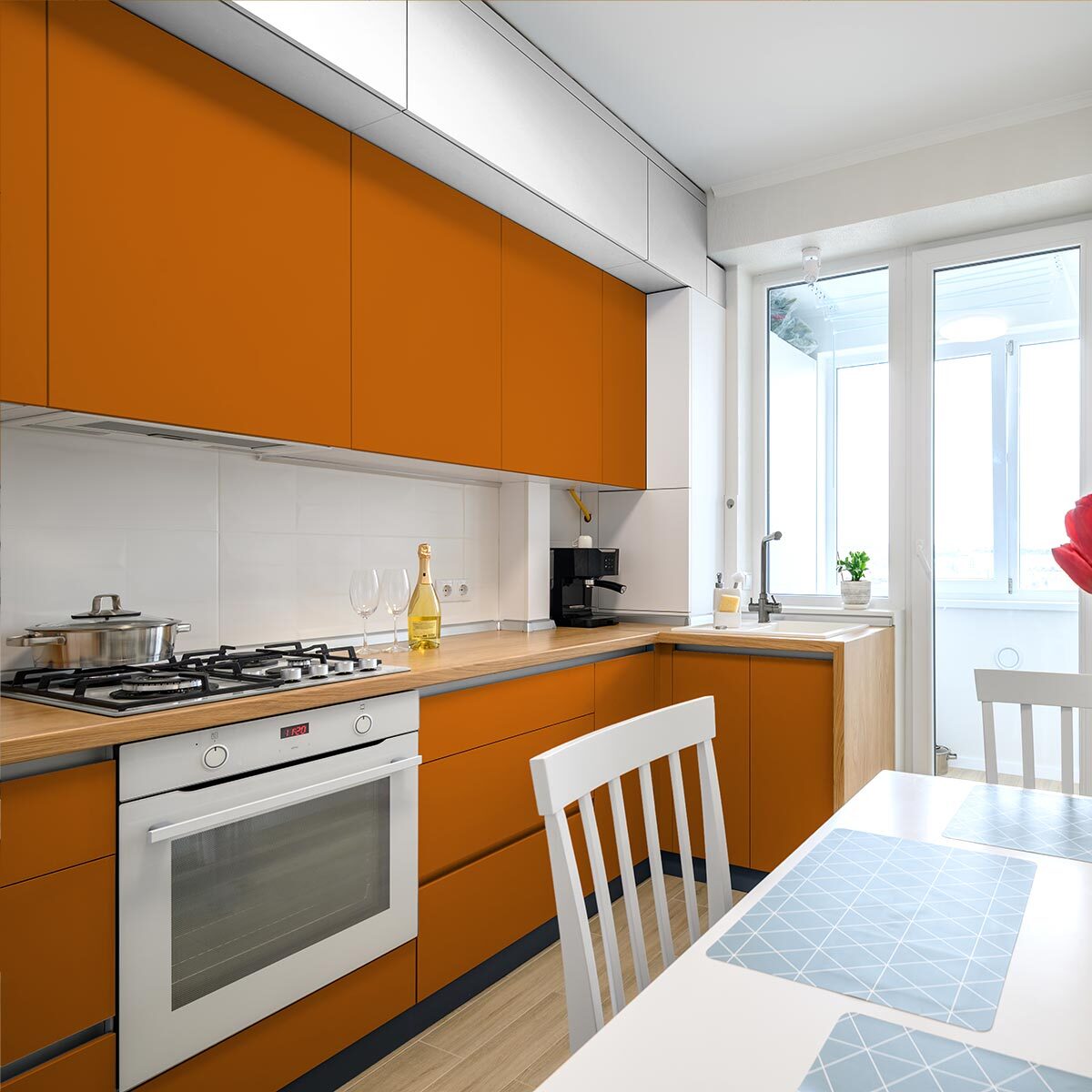 Rouleau adhésif décoratif Vinyle au Mètre - Noisette - Sticker Lavable Imperméable Mur Cuisine Meubles