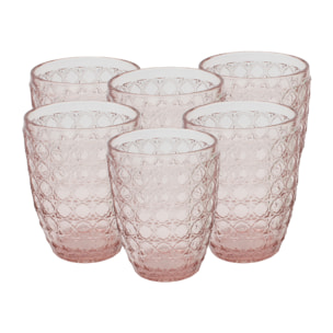 Lot de 6 verres rose, HANAE
