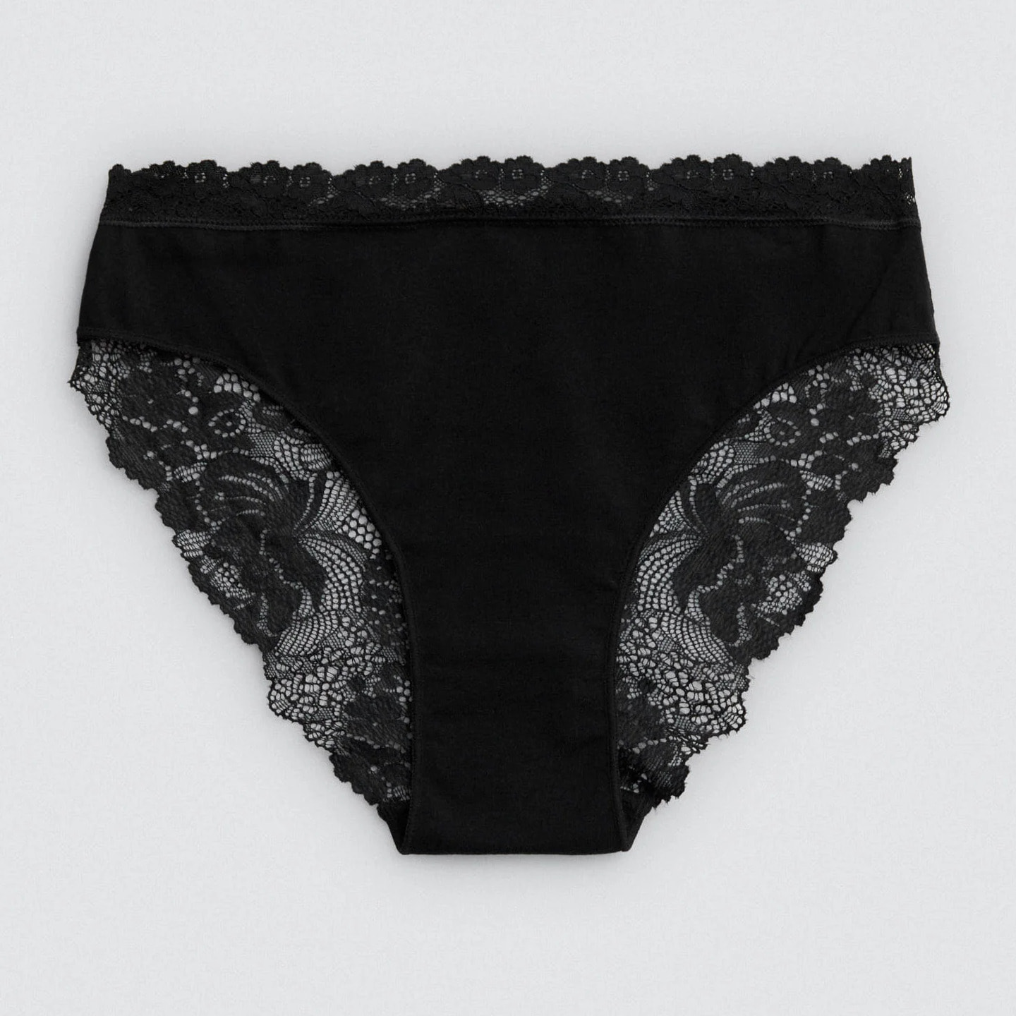 Mini mutandine di cotone con pizzo nero