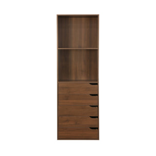 Module dressing avec 5 tiroirs et 2 étagères. noyer. panneaux stratifiés