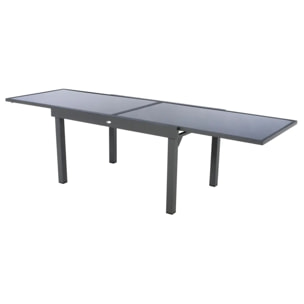 Table de jardin extensible "Piazza" anthracite & graphite 10 places en aluminium traité époxy