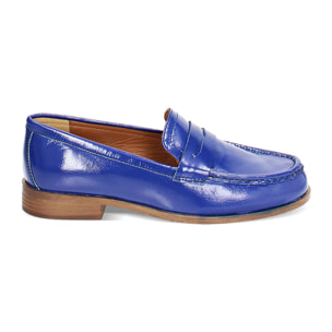 Mocassini blu in naplak