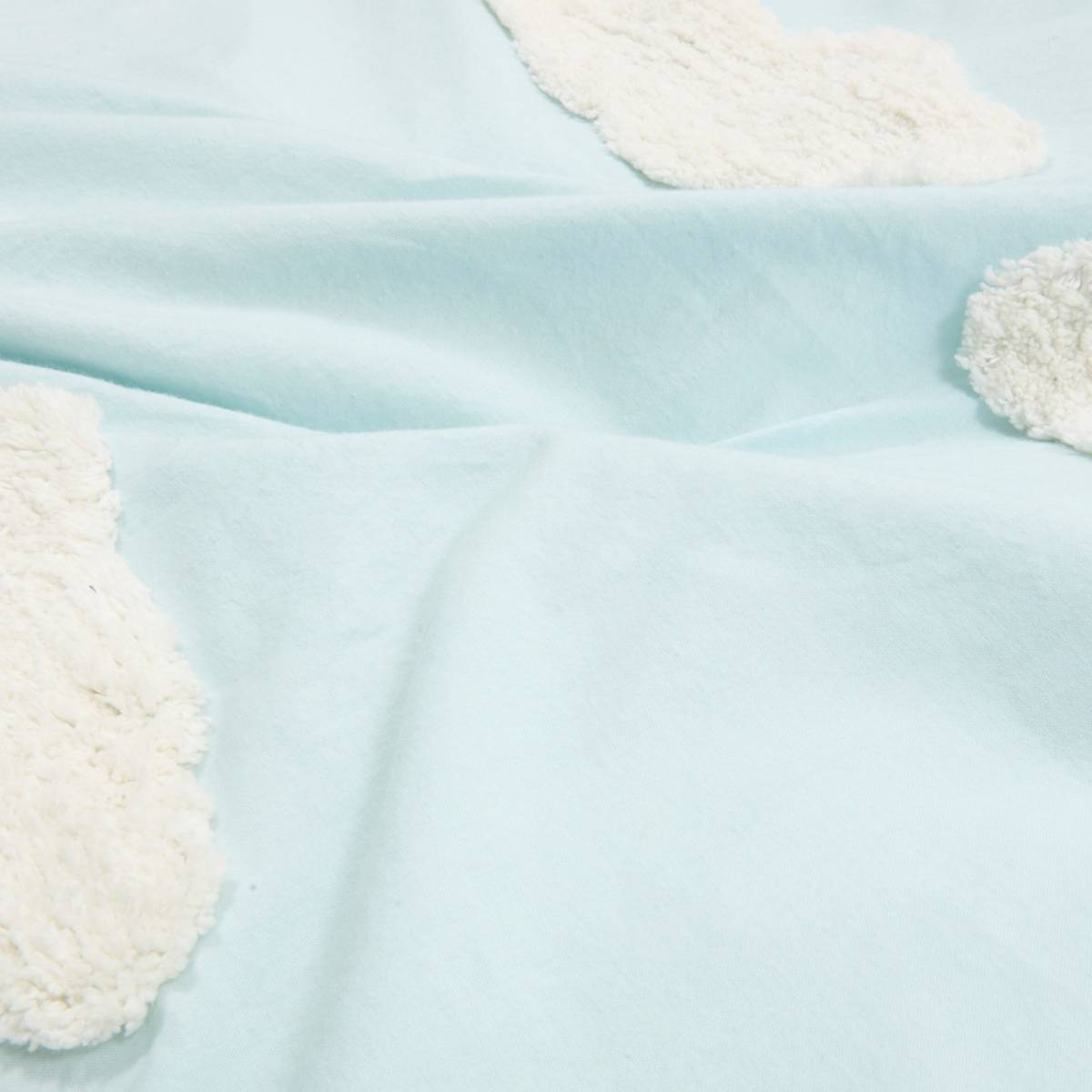 Parure de Lit Tufy 140x200 cm Bleu clair Imprimé Nuages