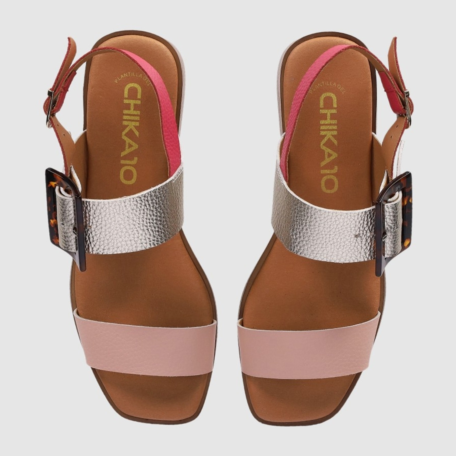 Sandalias de Piel - Rosa - Tacón: 4 cm