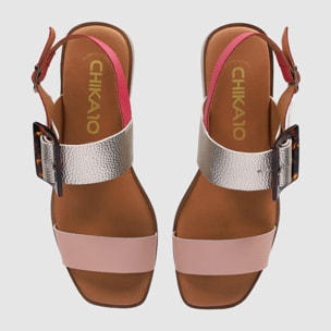 Sandalias de Piel - Rosa - Tacón: 4 cm