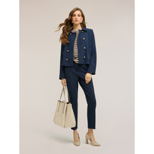 Motivi - Giacca doppiopetto con tasche applicate - Blu