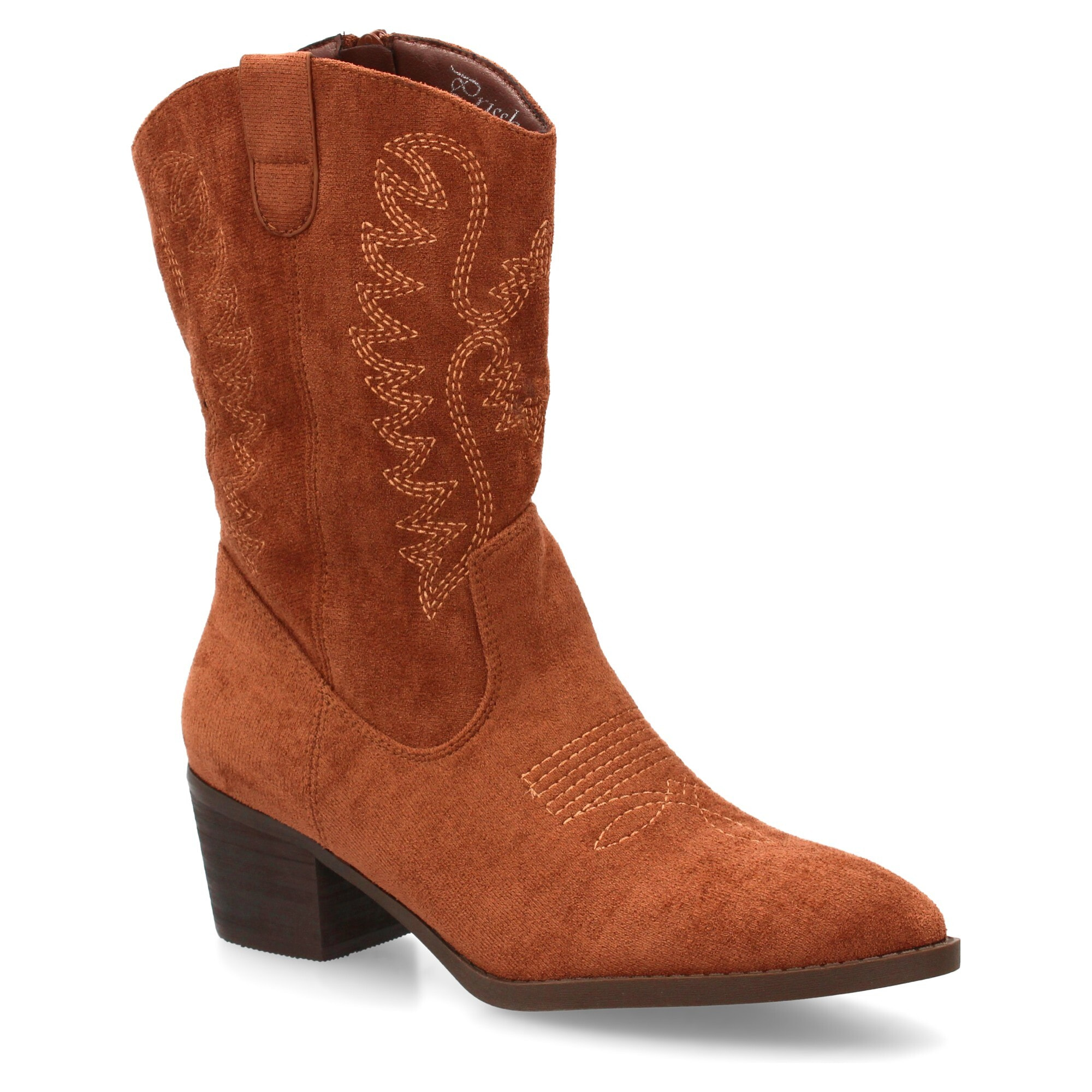 Botín cowboy mujer con bordados en la caña