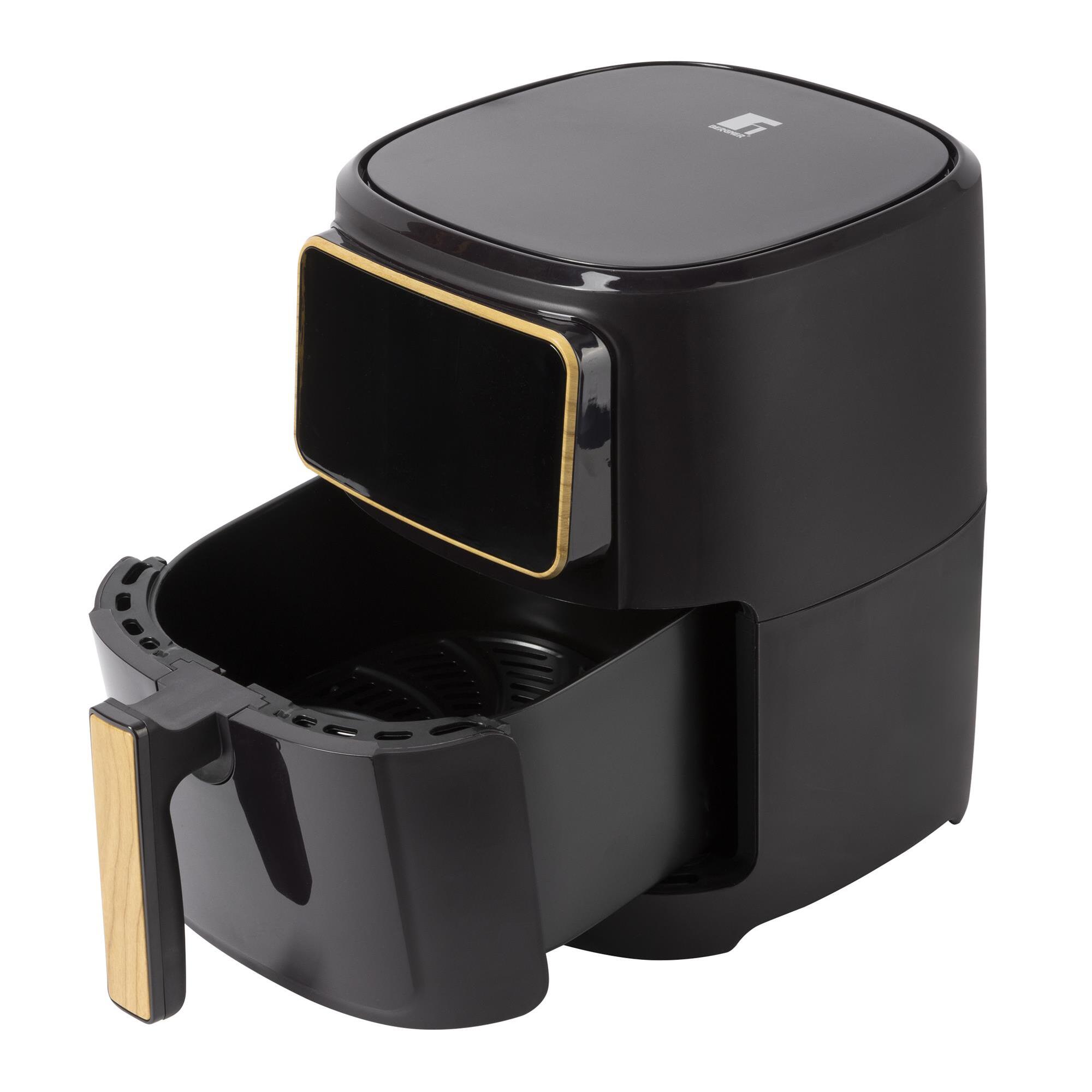 Freidora de aire de 1800W y 6,9L con 8 programas de cocción, revestimiento cerámico y ajuste de temperatura CHARCOAL Bergner