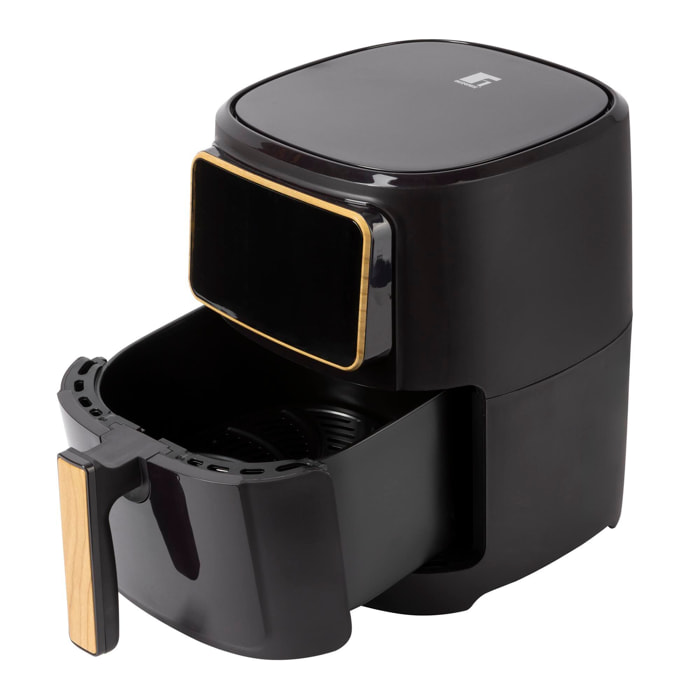 Freidora de aire de 1800W y 6,9L con 8 programas de cocción, revestimiento cerámico y ajuste de temperatura CHARCOAL Bergner