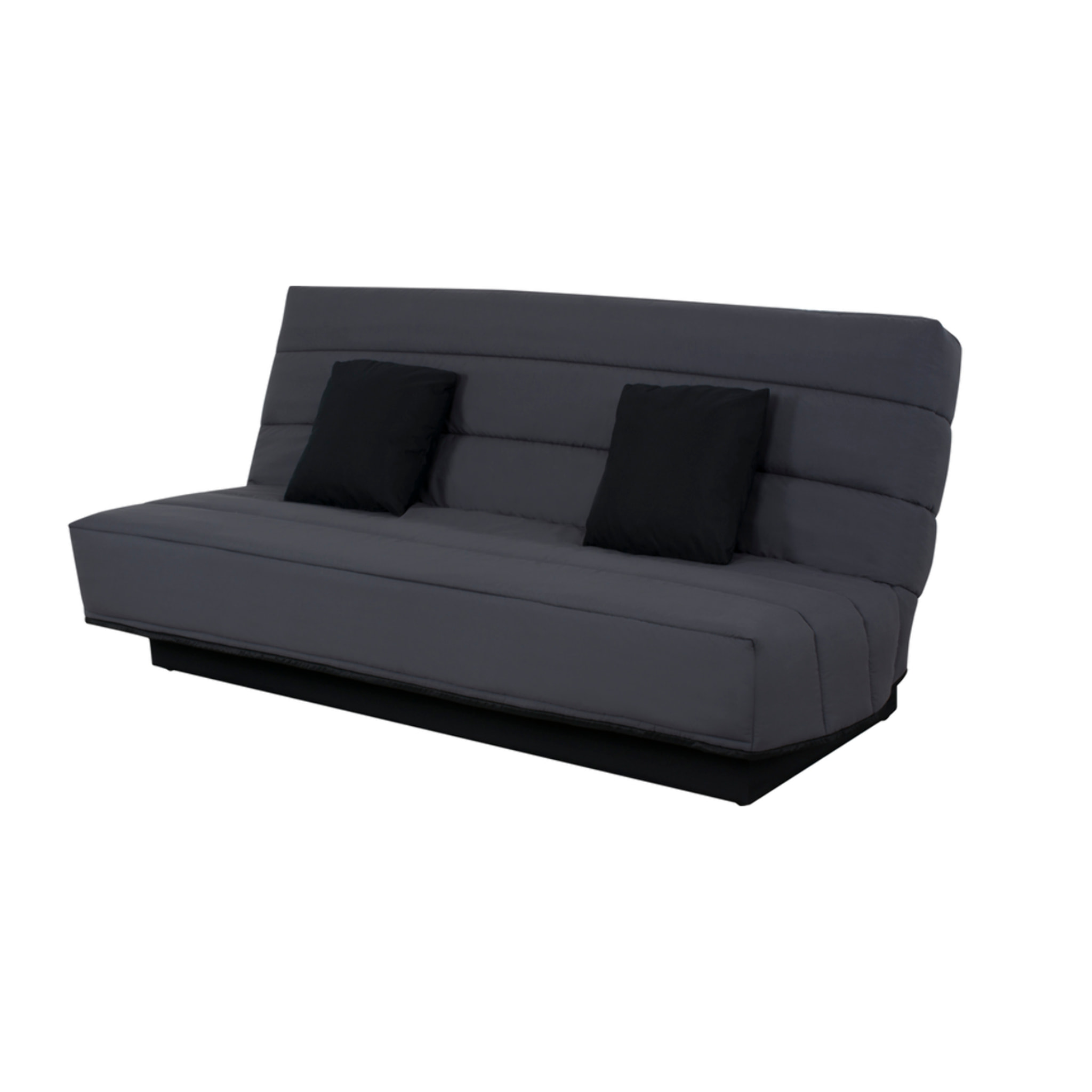 Canapé convertible Melissa, matelas Simmons, 120 x 190 cm, 2 coussins offerts, gris