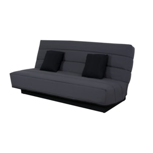 Canapé convertible Melissa, matelas Simmons, 120 x 190 cm, 2 coussins offerts, gris