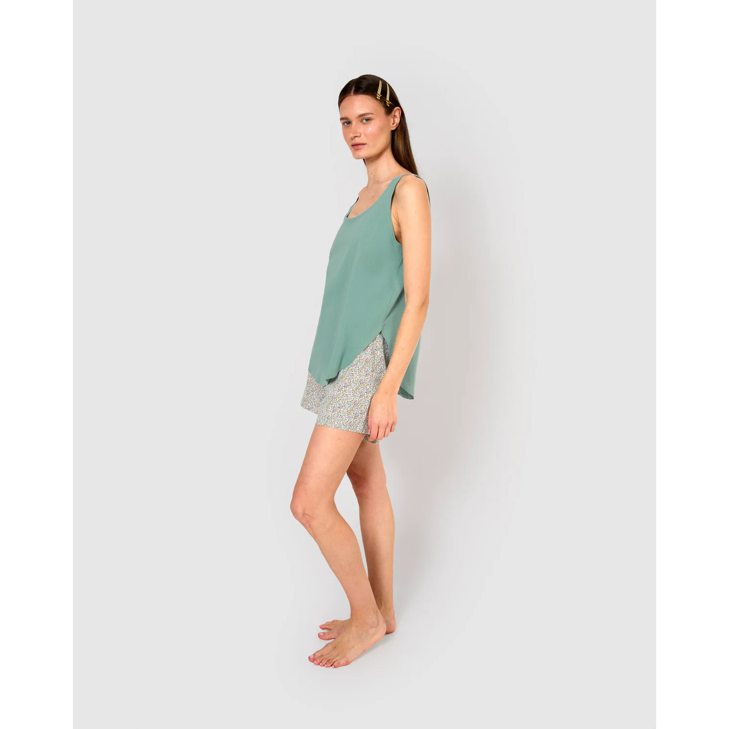 Pigiama spalline cotone clarita verde