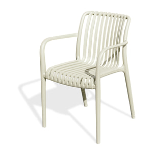 TIAGO - Fauteuil de jardin empilable en Polypropylène sable