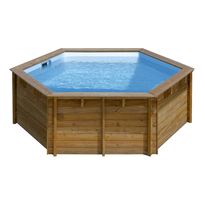 Piscine hors sol bois ronde Ø 4 x 1,17 m VANILLE