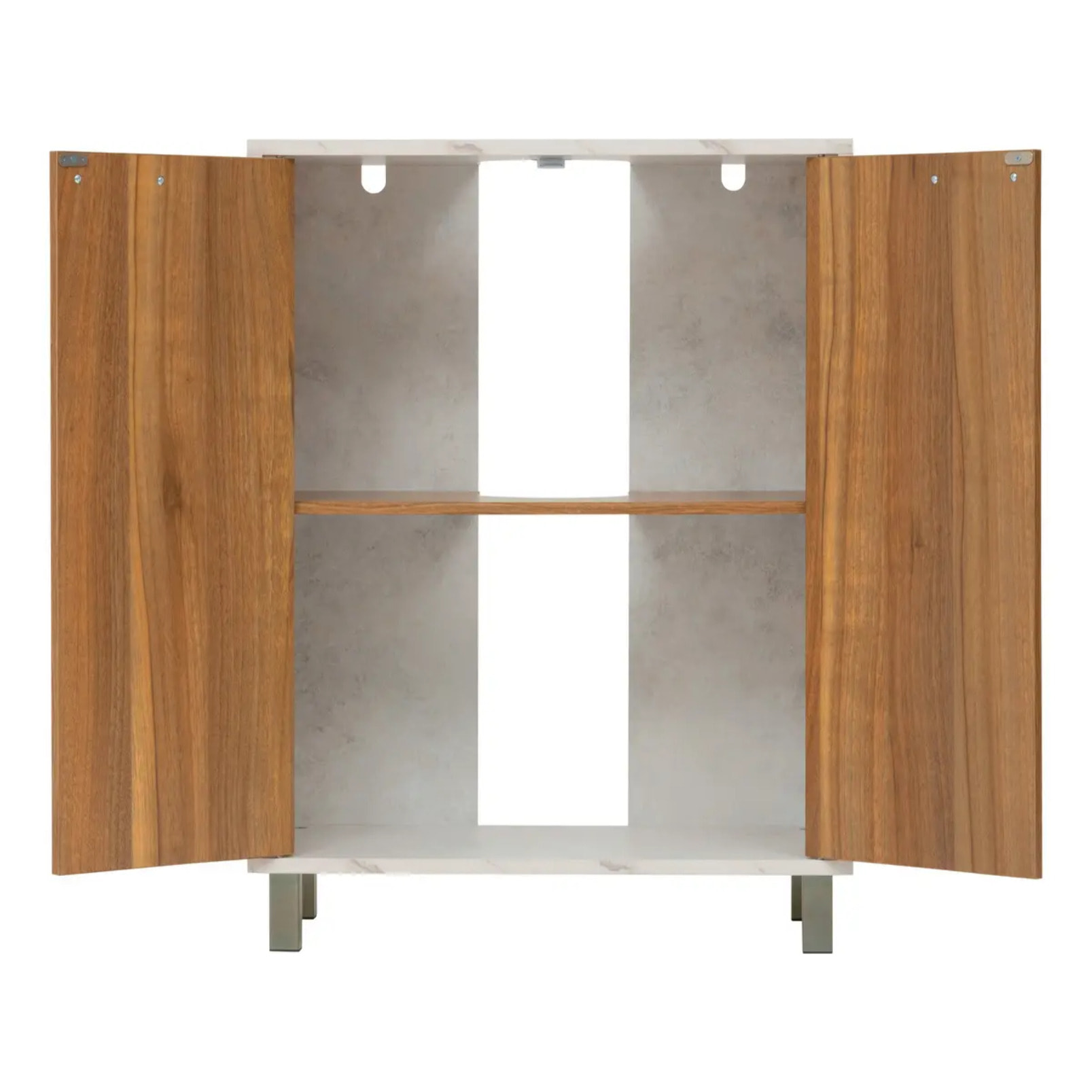 Meuble sous-lavabo Come 2 portes bois et effet marbre