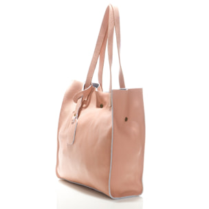 Borse Donna colore Rosa-in pelle Made in Italy 34x28x12cm